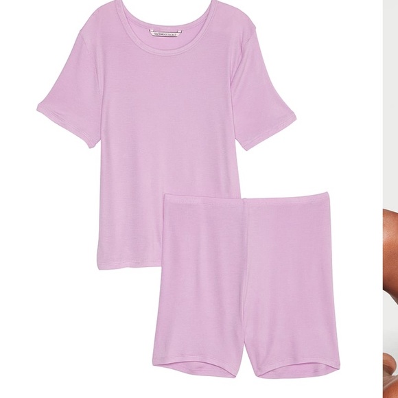 Victorias Secret ribbed modal tee shirt set size medium NWT - Picture 2 of 10